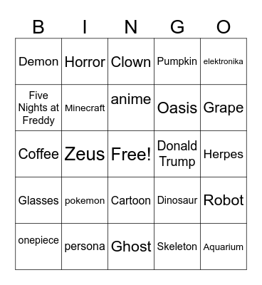 Infinite Craft Race Bingo Card