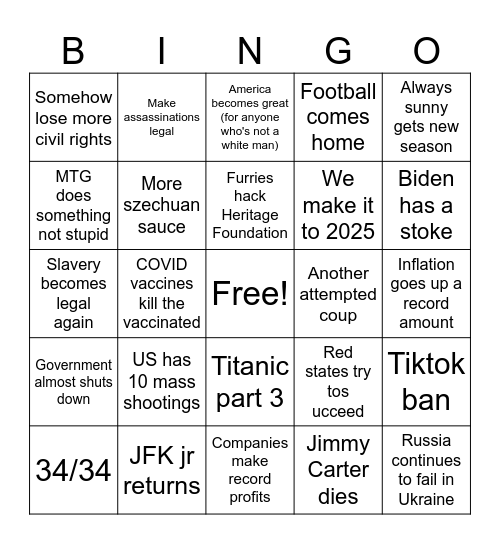 2024 Bingo Card