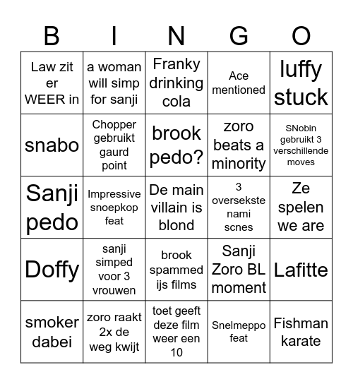 snold Bingo Card