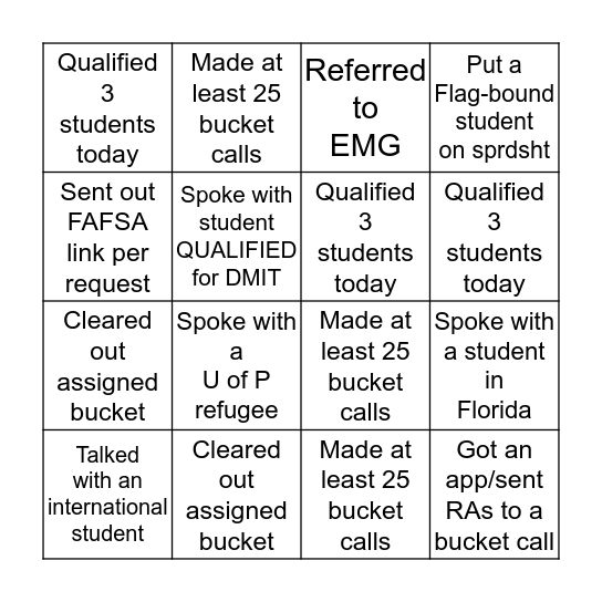 AC BINGO Card