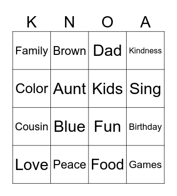 Knoa Turns Three Bingo Card