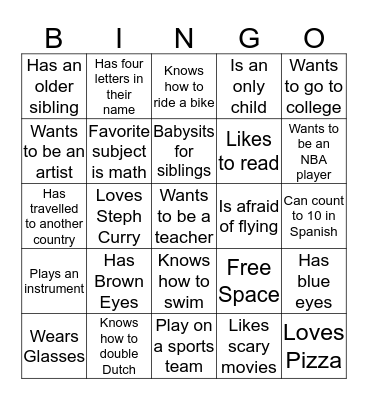 Bingo  Bingo Card