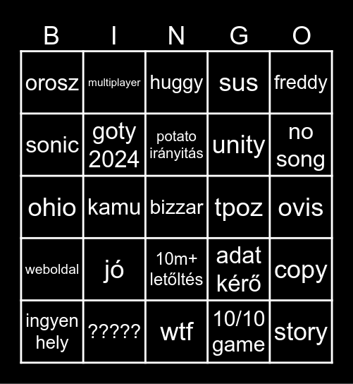 roh Bingo Card