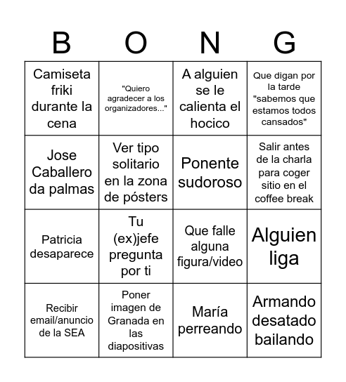BINGO SEA Bingo Card