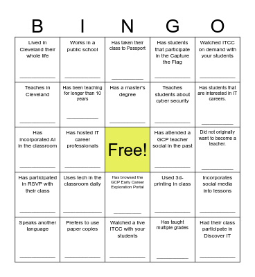 Teacher Social 2024: Networking Bingo! Bingo Card