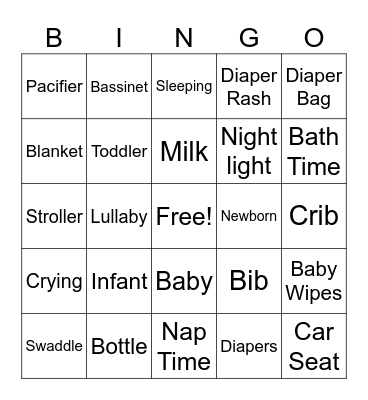 BABY SHOWER BINGO Card