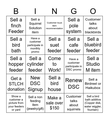 Wild Birds Bingo! Bingo Card