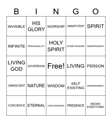 Chrisitan Doctrine Bingo Card