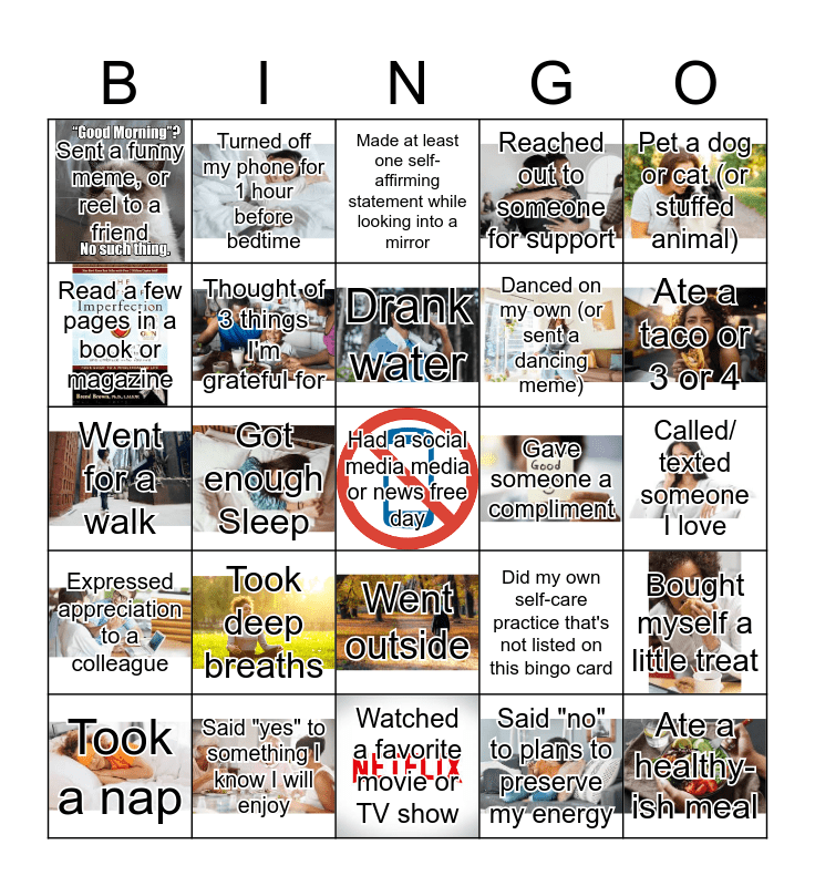 Member Line Self-Care Bingo Card