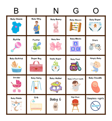 Manisha's Baby Shower Bingo Card