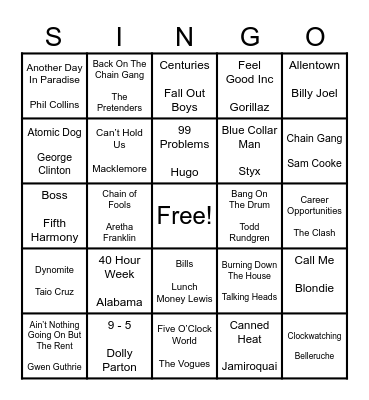 M & S Team Work Day Bingo Card