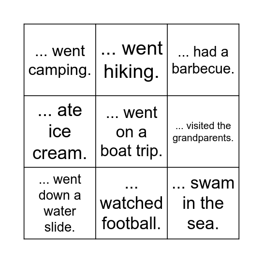 holiday bingo Card