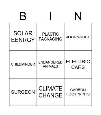 TEENS 3 Bingo Card