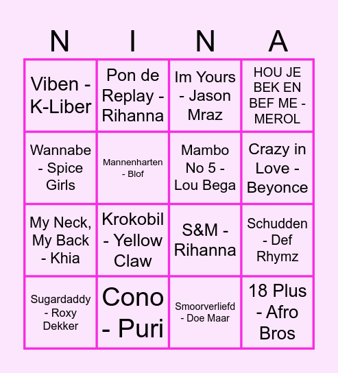 TEAM BRIDE Bingo Card