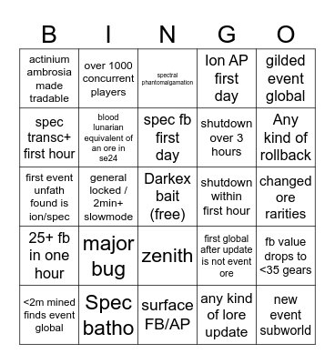 se24 reruns bingo Card