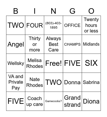 GET TO KNOW OUR TEAM! Bingo Card