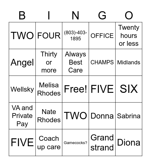 GET TO KNOW OUR TEAM! Bingo Card