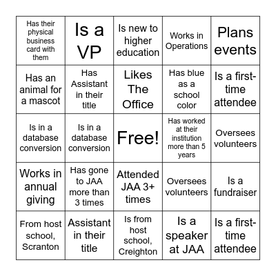 JAA 2024 Bingo Card