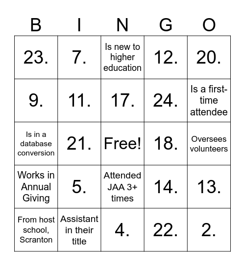 JAA 2024 Bingo Card