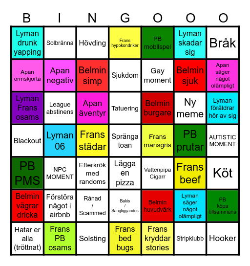 Split 2024 Bingo Card