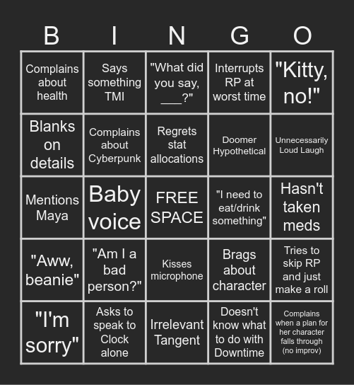 Cactus Bingo Card