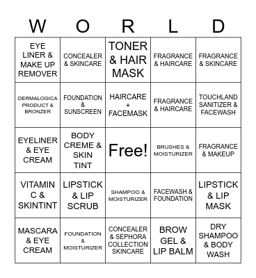 MULTI-WORLD BINGO Card