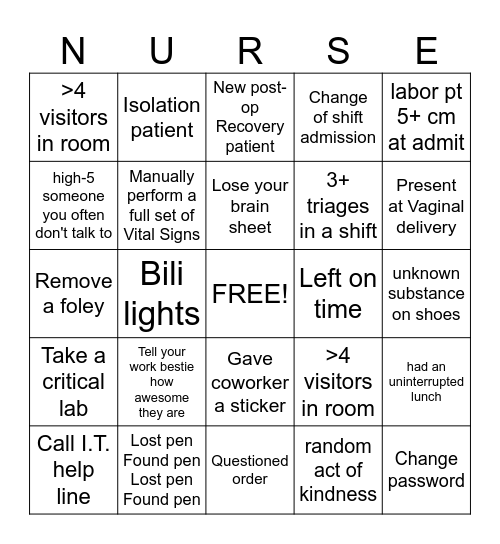 OB Bingo Card