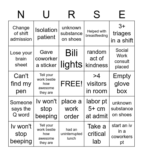 OB Bingo Card