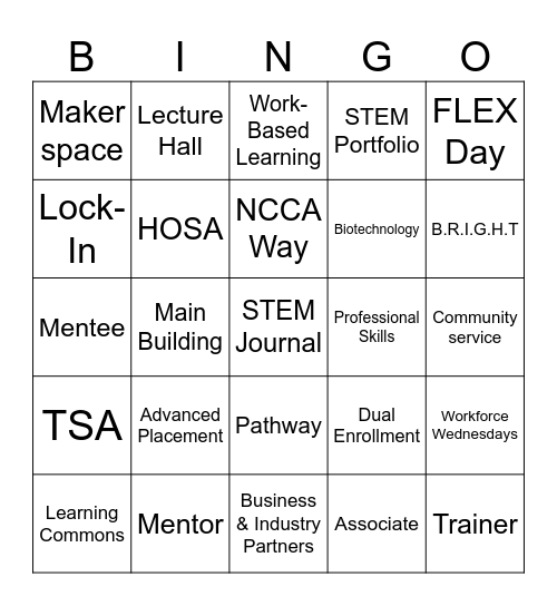 Lingo Bingo Card