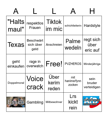 Nick(GER) Bingo Card