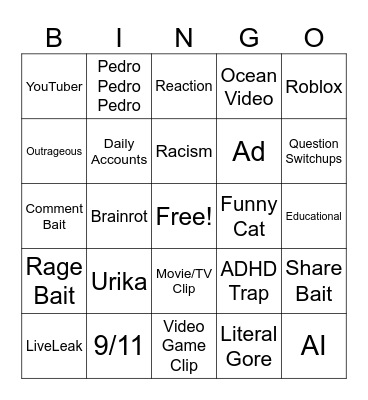 IG Reels Bingo Card