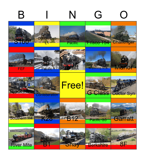 Steam Small to Big Bingo Card
