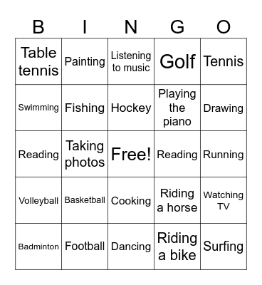 Kids Box 2 Bingo Card