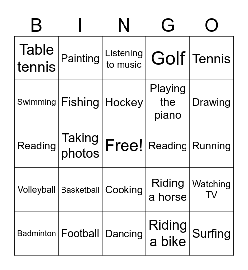 Kids Box 2 Bingo Card