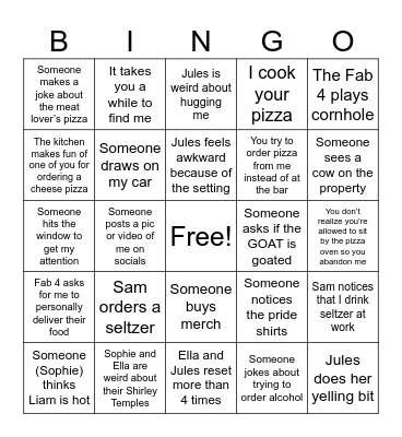 Fab 4 in the Kingdom Bingo Card