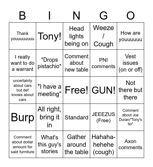 THIRDY Bingo Card