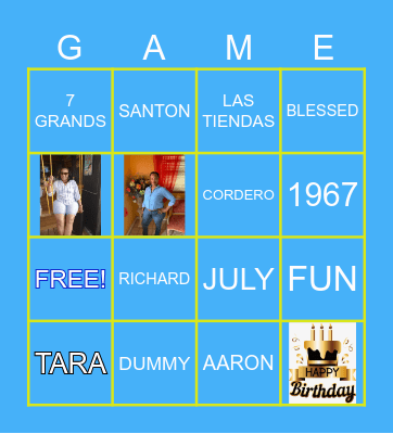 Eleanor's Birthday Bingo Card