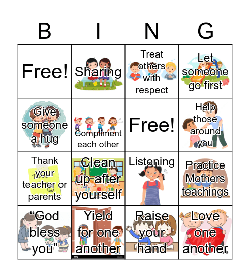 Kindness Bingo Card