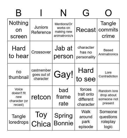 Helios Bingo Card