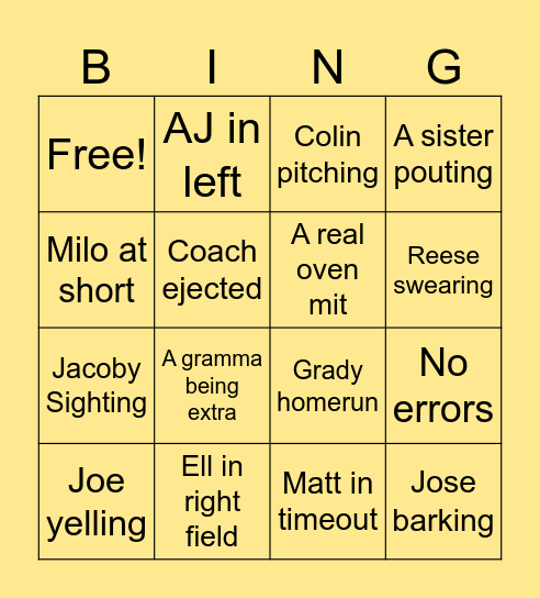 Ballgo Bingo Card