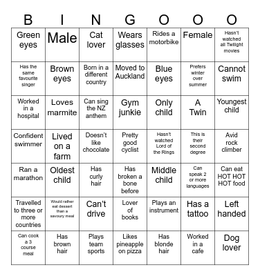 Ice Breaker Bingo Card