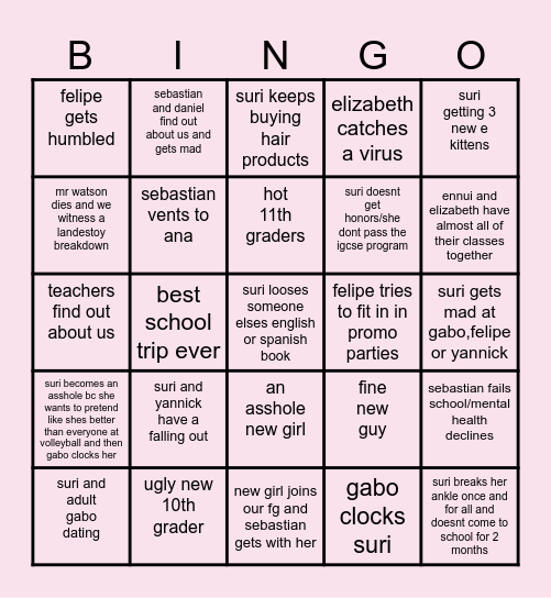 2024/10th grade bingo Card