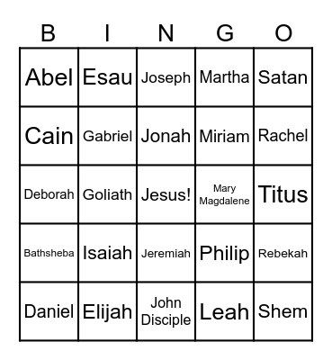 MBC Vacation Bible School Bingo Card