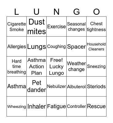 Lucky Lungo Bingo Card