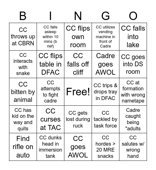 CCBT Bingo Card