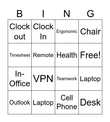 Telecommuting Training Bingo Card