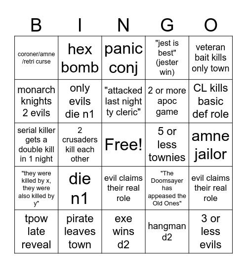 ToS 2 Bingo Card