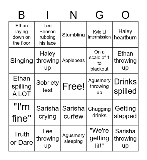 Getting Lit Bingo Card