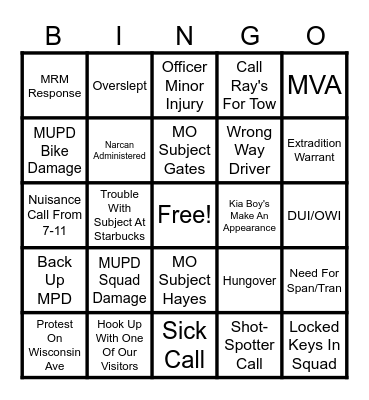 MUPD - 2024 RNC Shenanigans Bingo Card