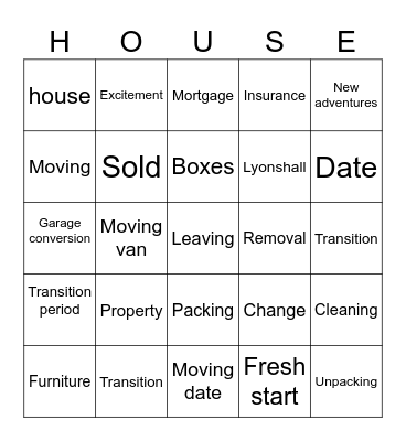 BINGO HOUSE Bingo Card